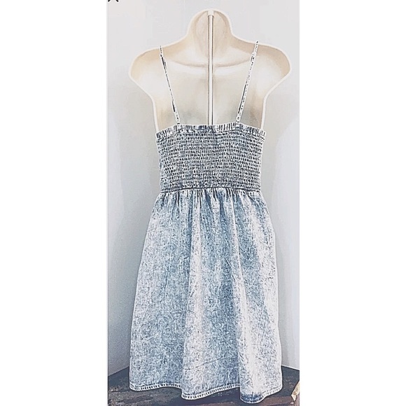MIMI CHICA Blue Pigment Acid Wash Lace Met Dress Boho Festival - Picture 2 of 8